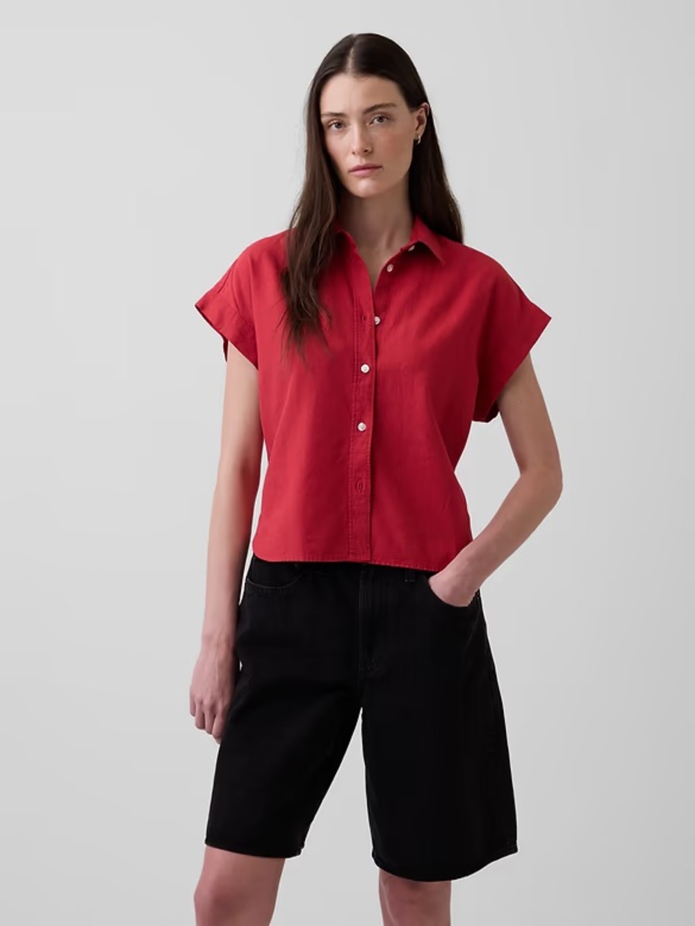 Gap Oversized Linen Blend Shirt
